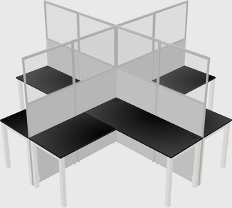 Shared l-shaped cubicles