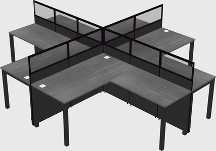 Shared l-shaped cubicles