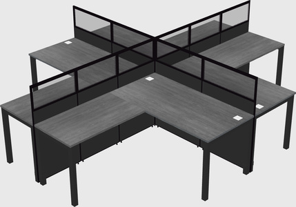 Shared l-shaped cubicles