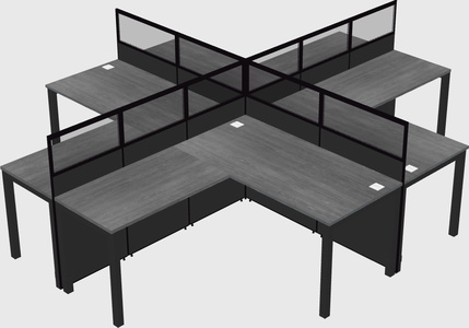 Shared l-shaped cubicles
