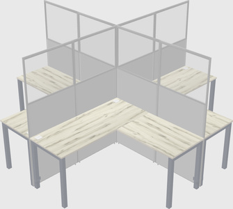 Shared l-shaped cubicles
