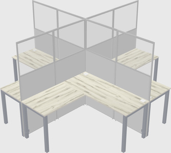 Shared l-shaped cubicles