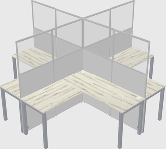 Shared l-shaped cubicles