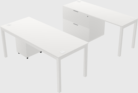 Parallel desk + file cabinet
