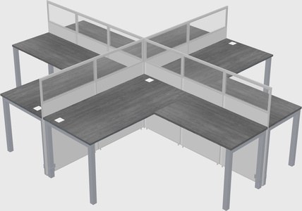 Shared l-shaped cubicles