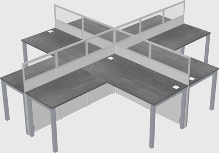 Shared l-shaped cubicles