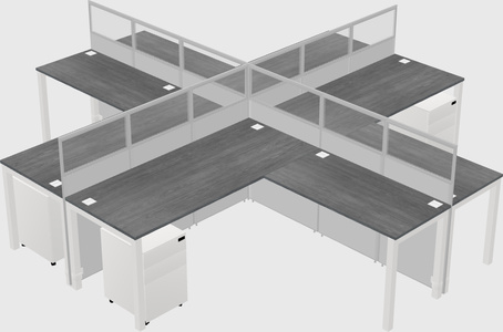 Shared l-shaped cubicles