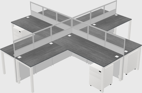 Shared l-shaped cubicles