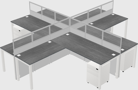 Shared l-shaped cubicles