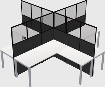 Shared l-shaped cubicles