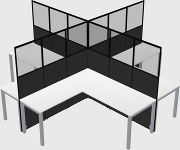 Shared l-shaped cubicles