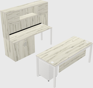 Parallel desk + cabinet