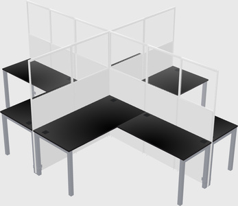 Shared l-shaped cubicles