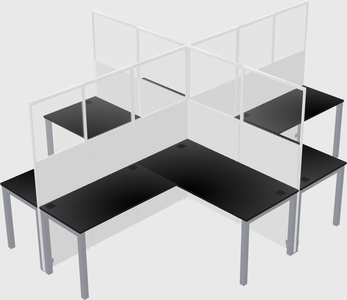 Shared l-shaped cubicles