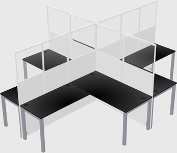 Shared l-shaped cubicles