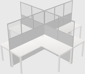 Shared l-shaped cubicles