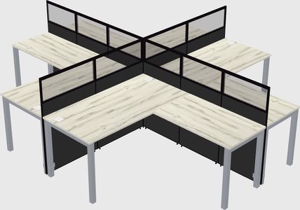 Shared l-shaped cubicles