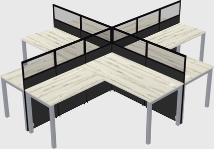 Shared l-shaped cubicles
