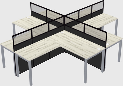 Shared l-shaped cubicles