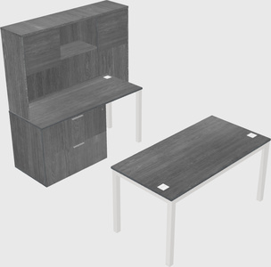 Parallel desk + file cabinet