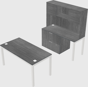 Parallel desk + file cabinet