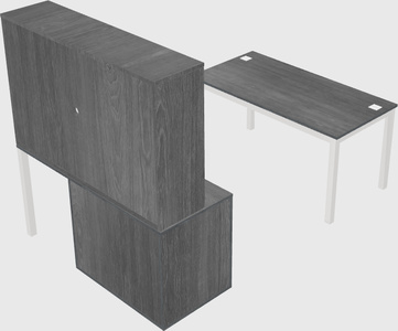 Parallel desk + file cabinet
