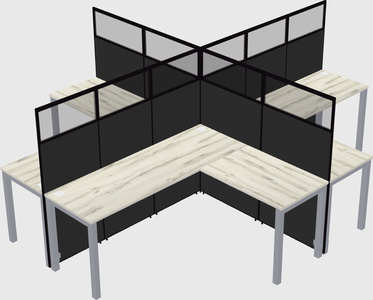 Shared l-shaped cubicles