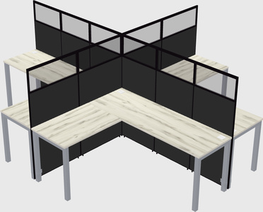 Shared l-shaped cubicles