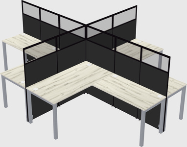 Shared l-shaped cubicles
