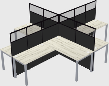 Shared l-shaped cubicles