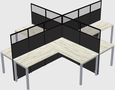 Shared l-shaped cubicles