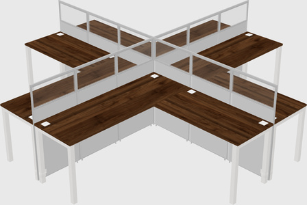 Shared l-shaped cubicles