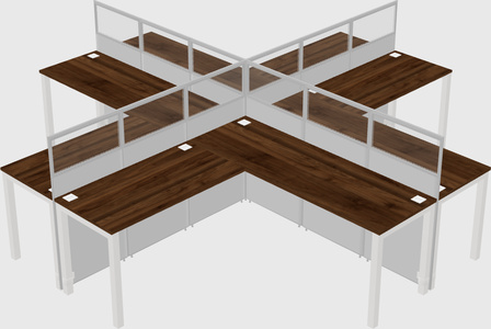 Shared l-shaped cubicles