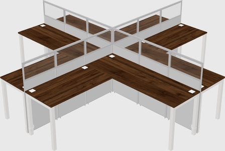 Shared l-shaped cubicles