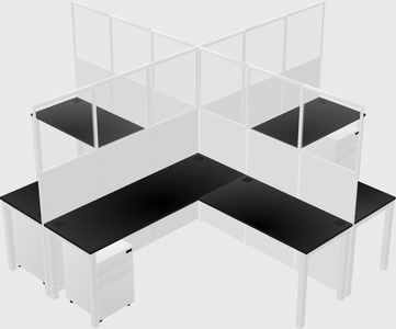 Shared l-shaped cubicles