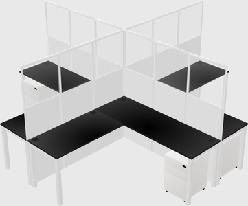 Shared l-shaped cubicles