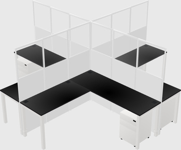 Shared l-shaped cubicles