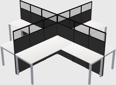 Shared l-shaped cubicles