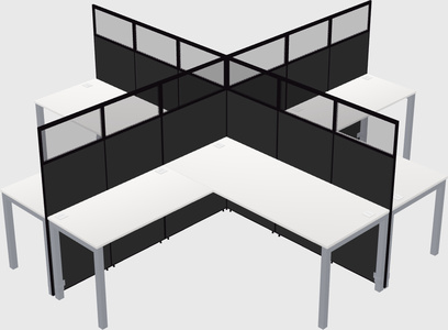Shared l-shaped cubicles