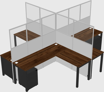 Shared l-shaped cubicles