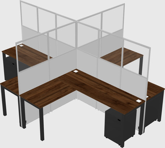 Shared l-shaped cubicles