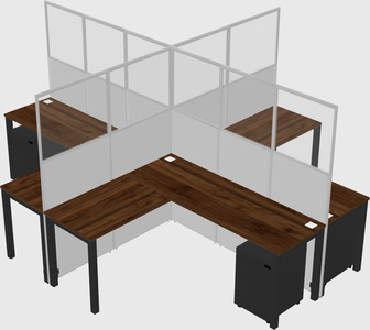 Shared l-shaped cubicles