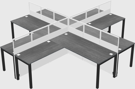 Shared l-shaped cubicles