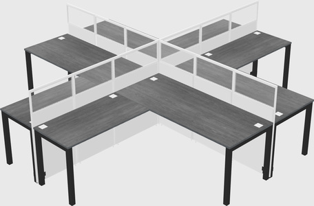 Shared l-shaped cubicles