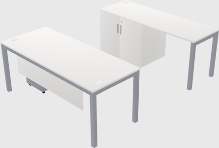 Parallel desk + cabinet