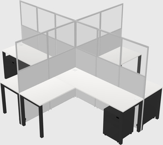 Shared l-shaped cubicles