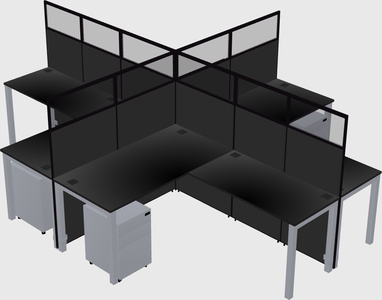 Shared l-shaped cubicles