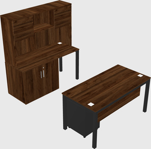 Parallel desk + cabinet
