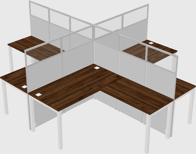Shared l-shaped cubicles