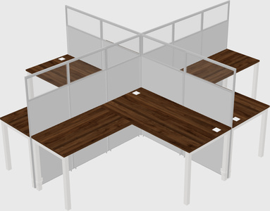 Shared l-shaped cubicles